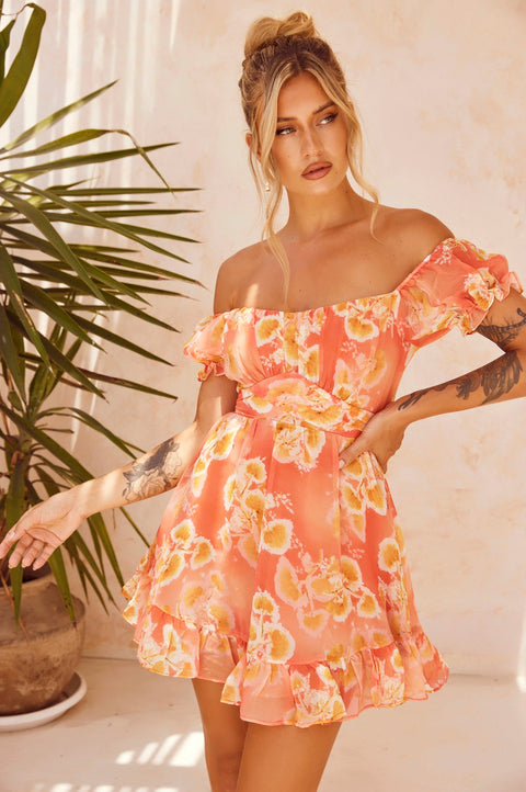 Tropic Like It's Hot Dress - Orange