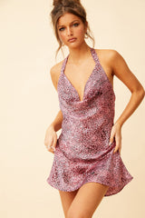 Monica Satin Dress // Pink Leopard | Sage and Paige.