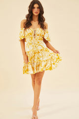 On Mine Mind Mini Dress - Yellow