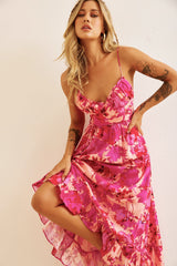 So Be It Midi Dress - Pink Multi