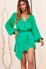 Flossy Mini Dress - Emerald