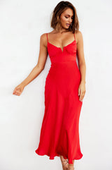 Night In August Midi Dress - Red