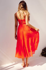 Changing Focus Midi Dress - Tangerine