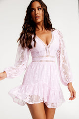 Misha Lace Mini Dress - Pink