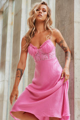 Sure Thing Midi Dress - Pink