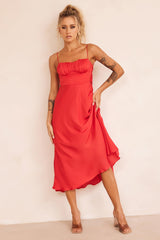 Affectionate Love Midi Dress - Red
