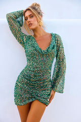 Changing The Rules Mini Dress - Forest Green