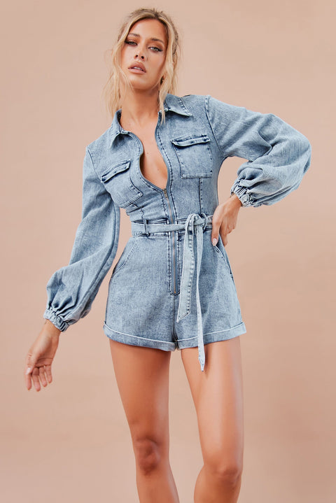 Dolce Playsuit - Washed Blue