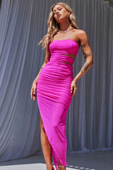 Wrap Around Midi Dress - Hot Pink