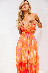 Early Sunset Maxi Dress - Tangerine