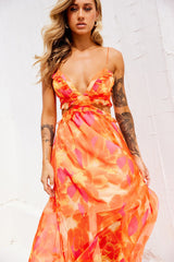 Early Sunset Maxi Dress - Tangerine