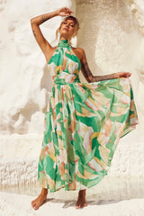 Mullberry Maxi Dress - Green Print