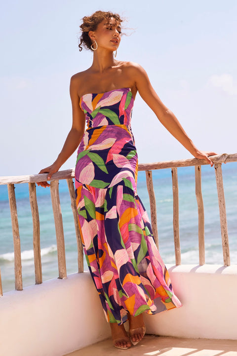 All For Her Maxi Dress - Navy Multi