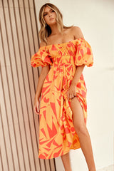 Sonja Midi Dress - Orange Multi