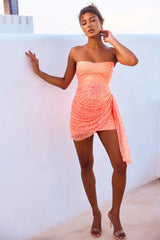 Art Of Love Mini Dress - Neon Orange