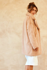 Next In Play Faux Fur Coat - Camel