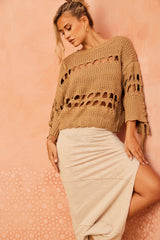 The Town And I Knit Top - Mocha