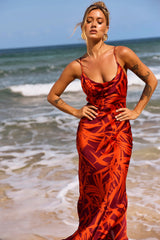 May In A Mood Maxi Dress - Red Multi