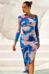 Farrah Midi Dress - Blue Multi