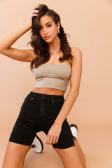 Girls Night Out Crop Top // Khaki | Sage and Paige.